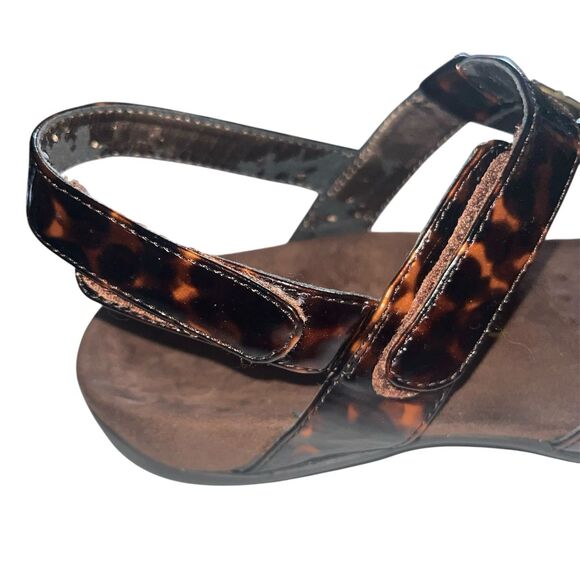 Vionic Brown Amber Tortoise Strappy Sandals Adjustable Orthopedic Woman's Size 8 - Picture 5 of 13
